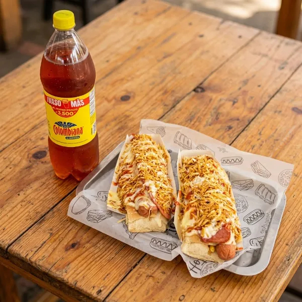 2 PERROS AMERICANO + LITRO